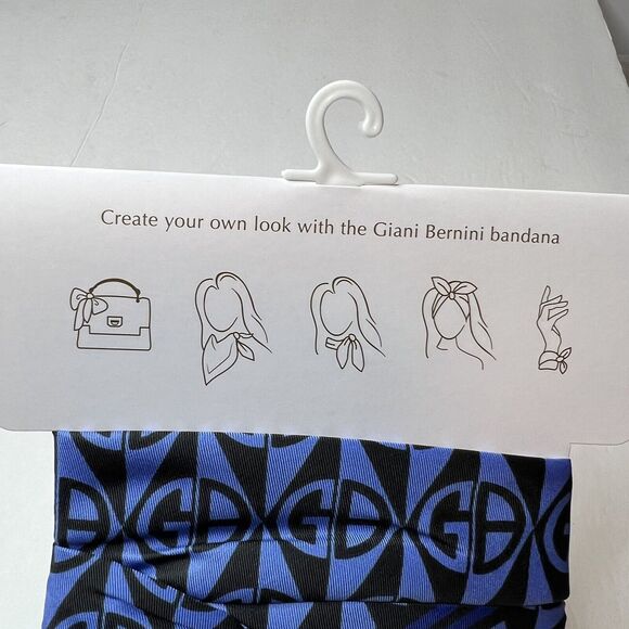 Giani Bernini Bordered Paisley Kite Scarf Blue New - Picture 5 of 7